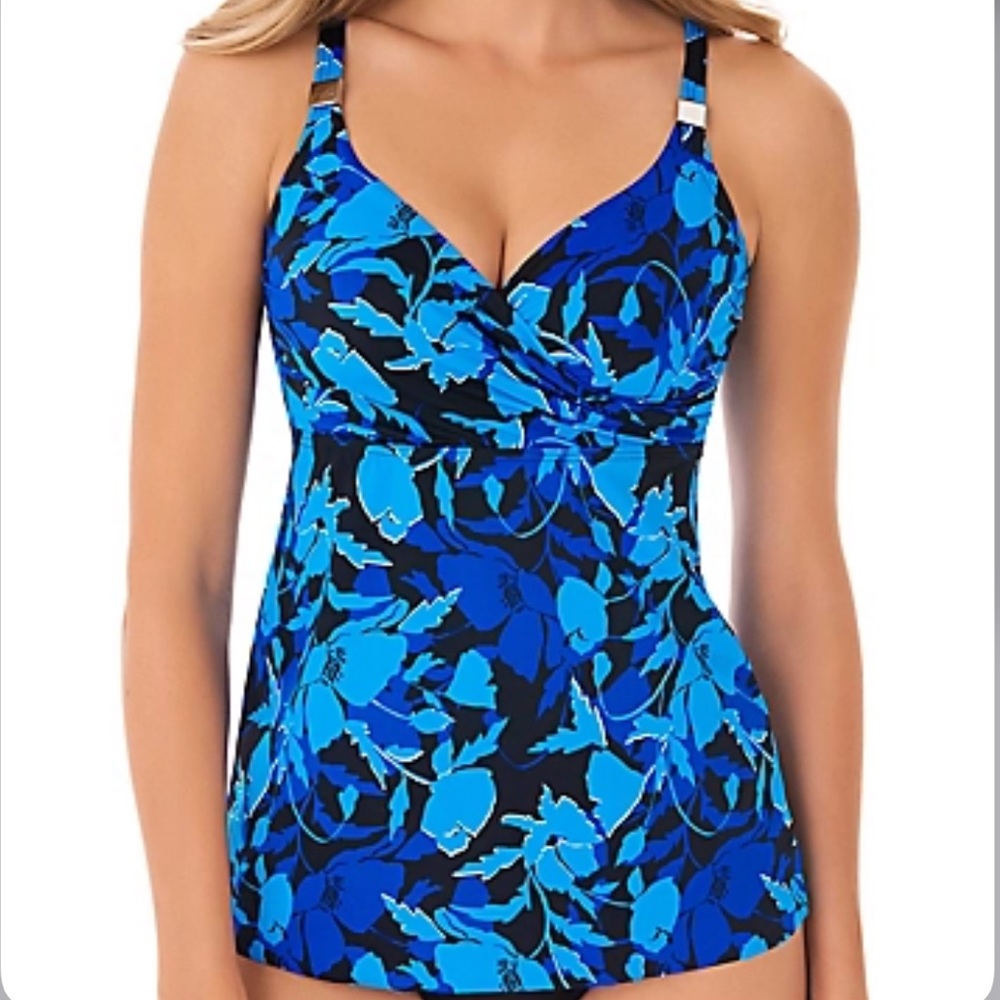 MIRACLESUIT PETAL PLAY SURPLICE TANKINI TOP
